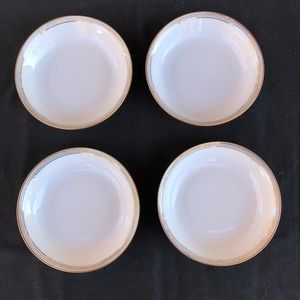 Heinrich‎ & Co Selb Bavaria Set Of 4 Small Bowls White, Gold Greek Key Edge